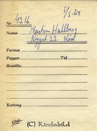 Martin Hallberg Nygatan 22 Kisa
Nyckelord: Hallberg Kisa