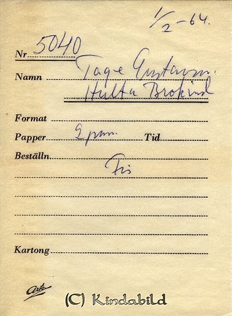 Tage Gustavsson Hulta Brokind
Nyckelord: Gustavsson Brokind