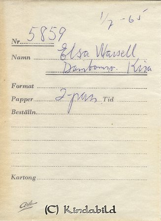 Elsa Wassell Danbomsväg Kisa
Nyckelord: Wassell Kisa