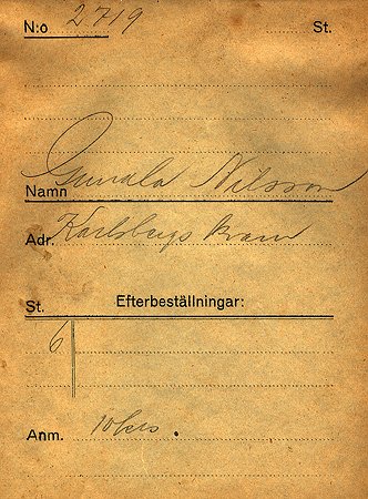 Gunda Nilsson Karlsbergs kvarn Kisa
Nyckelord: Nilsson Kisa