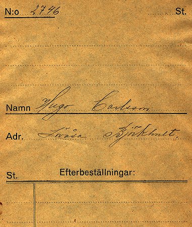 Hugo Carlsson Lövåsa Björkhult
Nyckelord: Carlsson Björkhult