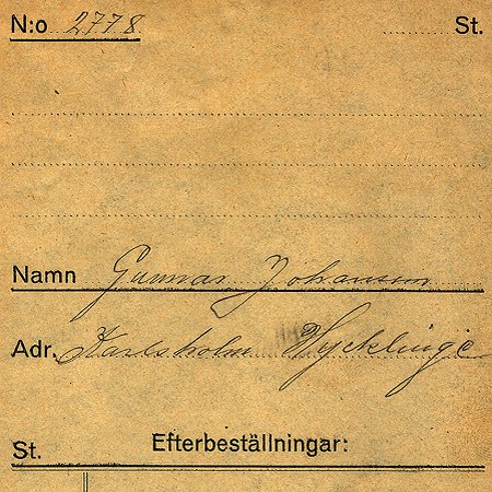 Gunnar Johansson Karlsholm Hycklinge
Nyckelord: Johansson Hycklinge