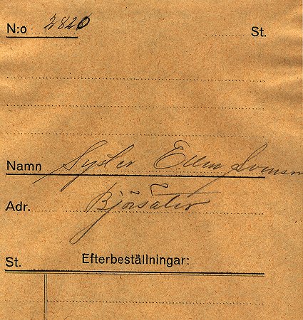 Syster Ellen Svensson Björsäter
Nyckelord: Svensson Björsäter