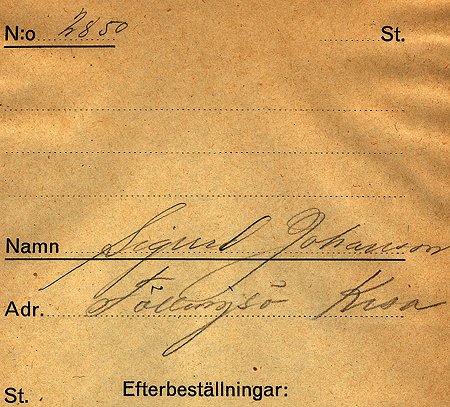 Sigvard Johansson Föllingsö Kisa
Nyckelord: Johansson Kisa