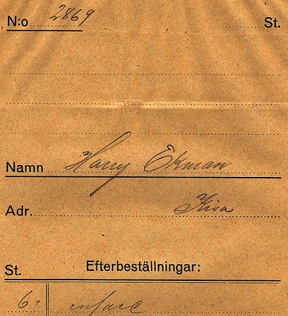 Harry Ekman Kisa
Nyckelord: Ekman Kisa