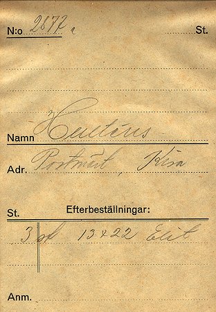 Hulténs Postmästare Kisa
Nyckelord: Hulténs Kisa