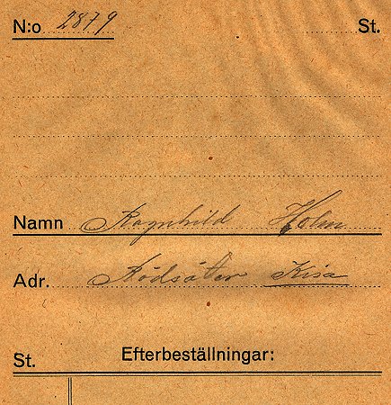 Ragnhild Holm Rödsäter Kisa
Nyckelord: Holm Kisa