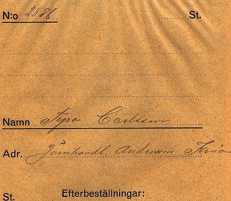 Tyra Carlsson Järnhandlare Andersson Kisa
Nyckelord: Carlsson Kisa