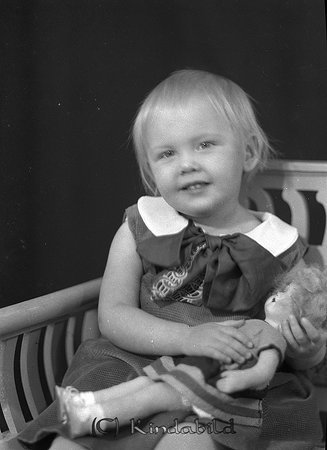 Bengt Kronström Kisa
raja
Liten flicka med en docka i knät

raja
Kerstin Kronström, dotter till Bengt Kronström.
Kerstin gifte sig med Tore falk från Tingemåla Tjärstad.
Källa: Studiegruppen hembygdsgården 


Nyckelord: Kronström Kisa