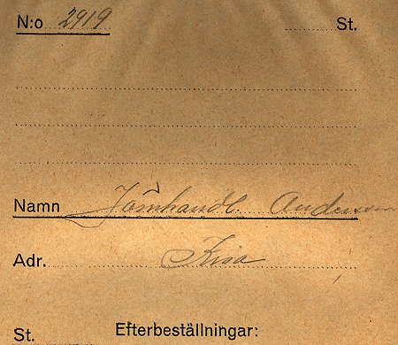 Järnhandlare Andersson Kisa
Nyckelord: Andersson Kisa