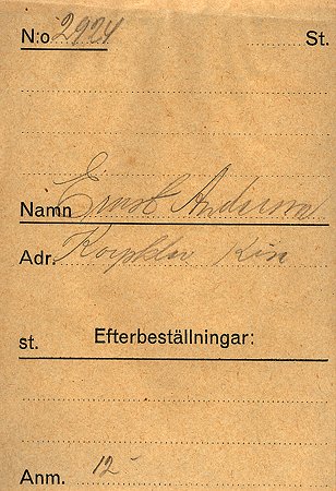 Ernst Andersson Korpklev Kisa
Nyckelord: Andersson Kisa