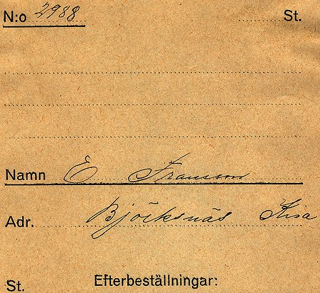 E Fransson Björknäs Kisa
Nyckelord: Fransson Kisa