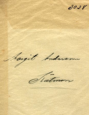 Margit Andersson Slätmon
Nyckelord: Andersson Slätmon