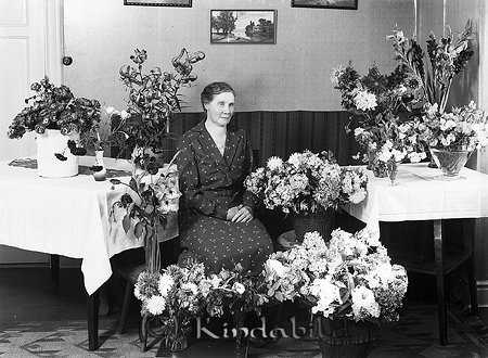 Fru Lönnberg Järnvägshuset Kisa
raja
Kvinna klädd i mörk klänning omgiven av blommor

raja
Elin Helena Lönnberg född Liljedal. Hon föddes1883 i Tjärstad och dog 1962 i Soltomta Nygatan 12 Kisa.
Källa: Sv Dödbok 
Källa: Gerd Pettersson 

Nyckelord: Lönnberg Kisa
