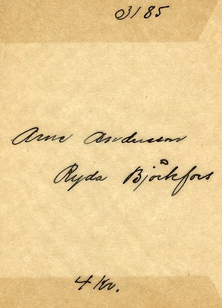 Arne Andersson Ryda Björkfors
Nyckelord: Andersson Björkfors