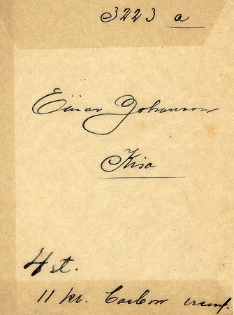 Einar Johansson Kisa
Nyckelord: Johansson Kisa