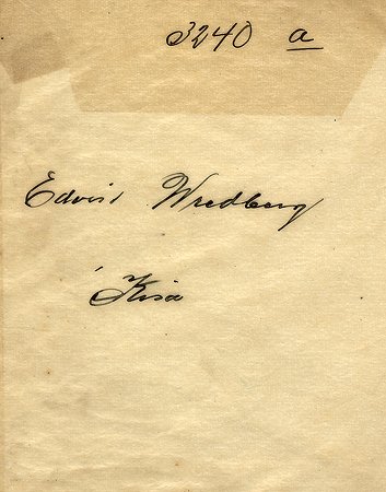 Edvin Wredberg Kisa
Nyckelord: Wredberg Kisa