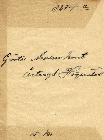 Gösta Malmkvist Årteryd Hägerstad
Nyckelord: Malmkvist Hägerstad