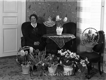 Fru Andersson Hjortslund
raja
Kvinna klädd i mörk klänning omgiven av blommor  

Nyckelord: Andersson Hjortslund