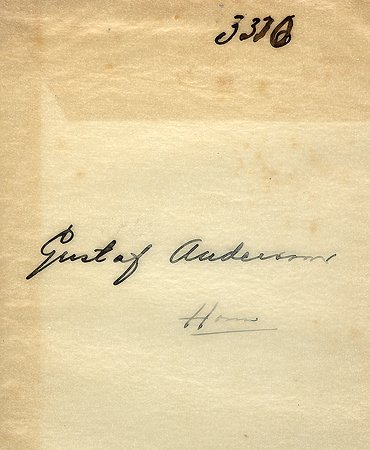 Gustaf Andersson Horn
Nyckelord: Andersson Horn