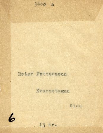 Ester Pettersson Kvarnstugan Kisa
Nyckelord: Pettersson Kisa