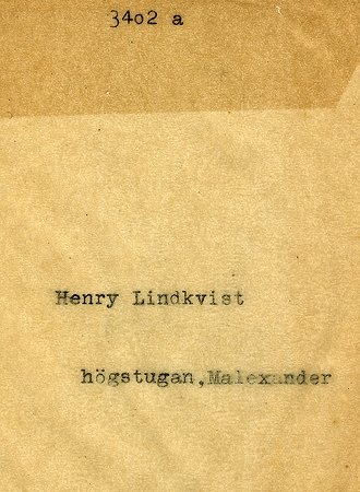 Henry Lindkvist Högstugan Malexander
Nyckelord: Lindkvist Malexander