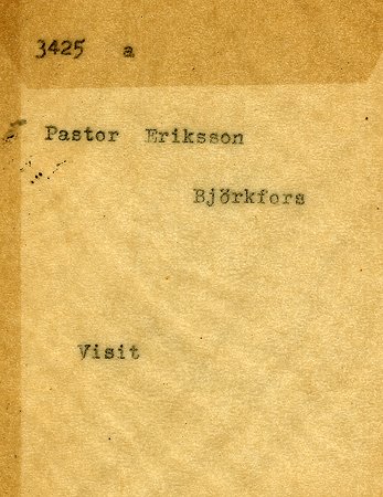 Pastor Eriksson Björkfors
Nyckelord: Eriksson Björkfors