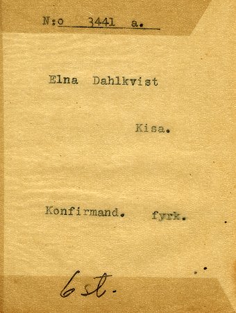 Elna Dahlkvist Kisa
Nyckelord: Dahlkvist Kisa