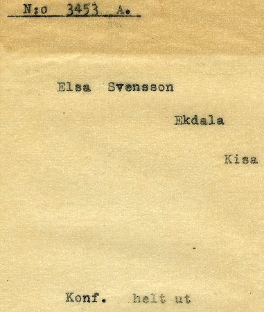 Elsa Svensson Ekdala Kisa
Nyckelord: Svensson Kisa