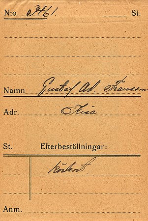 Gustaf Adolf Fransson Kisa
Nyckelord: Fransson Kisa
