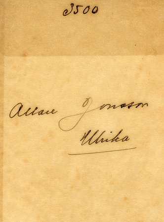 Allan Jonsson Ulrika
Nyckelord: Jonsson Ulrika