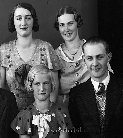 Syskonen Eriksson Brokullen Kisa
raja
Syskonskara

raja
Bakre raden fr vänster
 Anna-Stina och Elsa
 Främre raden fr vänster Eva och Gustav.
 Gustav född 1912 i Linköping gifte sig med Märta född 1911 i Bjälbo. Barn: Bo och Janet. De bodde i Fristad Kisa.
 Elsa gifte sig med Walter Söderqvist Åtvidaberg. Son Åke som har Sandelius konditori i Åtvidabeg.
 Källa: Studiegruppen hembygdsgården 
Nyckelord: Eriksson Kisa