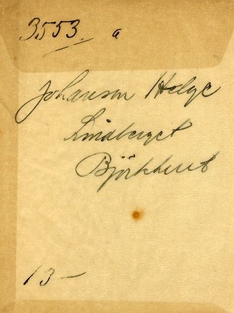 Helge Johansson Lindberget Björkhult
Nyckelord: Johansson Björkhult