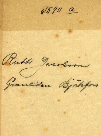Ruth Jacobsson Granliden Björkfors
Nyckelord: Jacobsson Björkfors