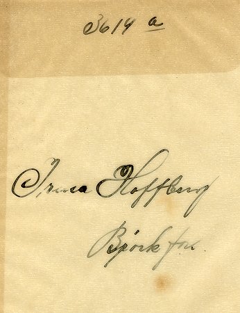 Irma Hoffberg Björkfors
Nyckelord: Hoffberg Björkfors