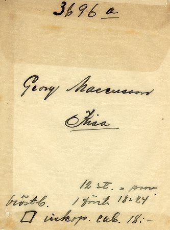 Georg Marcusson Kisa
Nyckelord: Marcusson Kisa