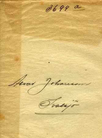 Alvar Johansson Svalsjö
Nyckelord: Johansson Svalsjö