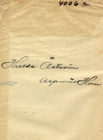 Hulda Åström Aspenäs Horn
Nyckelord: Åström Horn