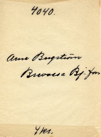 Arne Bergström Brevassa Björkfors
Nyckelord: Bergström Björkfors