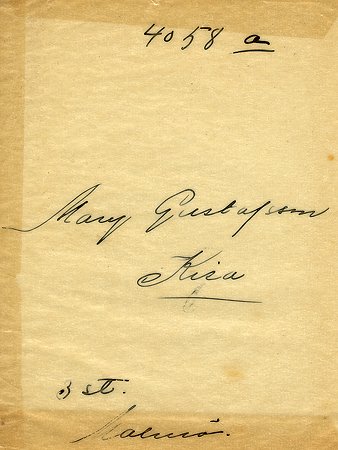 Mary Gustafsson Kisa
Nyckelord: Gustafsson Kisa