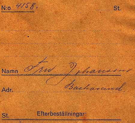 Fru Johansson Backasand
Nyckelord: Johansson Backasand