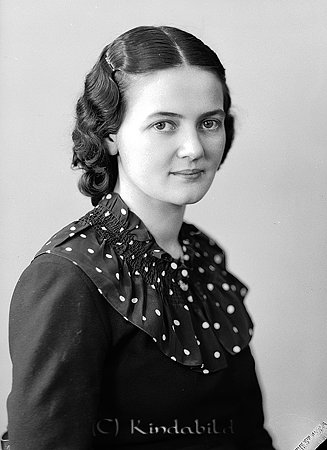 Inez Lidbergius Svinhult
raja
Kvinna klädd i mörk klänning med ljusa prickar på kragen

Nyckelord: Lidbergius Svinhult