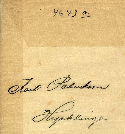 Karl Patriksson Hycklinge
Nyckelord: Patriksson Hycklinge