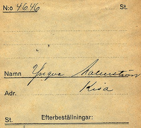 Yngve Malmström Kisa
Nyckelord: Malmström Kisa