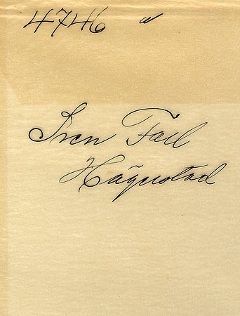 Sven Fall Hägerstad
Nyckelord: Fall Hägerstad