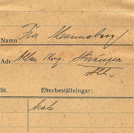 Fru Wenneberg Storängen
Nyckelord: Wenneberg Storängen
