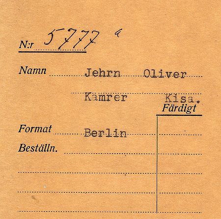 Kamrer Oliver Jehrn Kisa
Nyckelord: Jehrn Kisa
