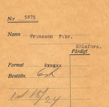 Fabrikör Fransson Kölefors
Nyckelord: Fransson Kölefors