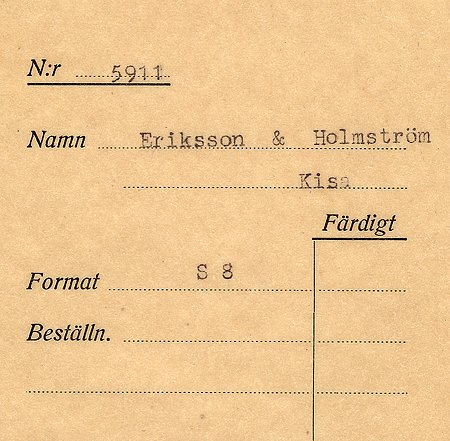 Eriksson och Holmström Kisa
Nyckelord: Eriksson Holmström