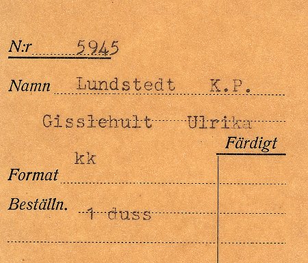 K P Lundstedt Gisslehult Ulrika
Nyckelord: Lundstedt Ulrika